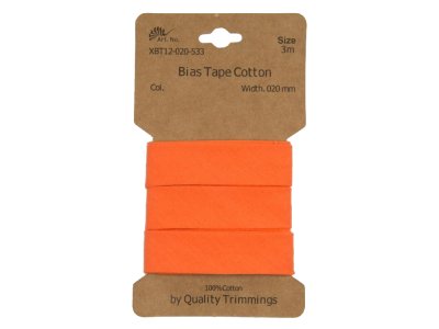 Schrägband/Einfassband Baumwolle gefalzt 20 mm - 3 m Coupon - uni orange