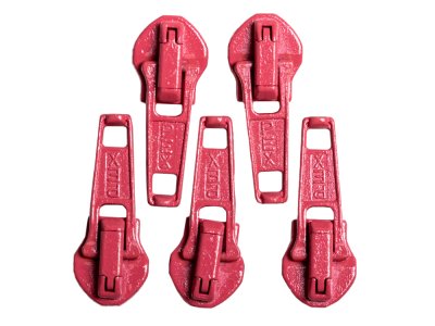 Slider/Zipper/Automatikschieber für Reißverschlüsse Größe 5 - Set 5 Stück - koralle