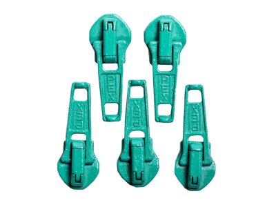 Slider/Zipper/Automatikschieber für Reißverschlüsse Größe 5 - Set 5 Stück - petrol