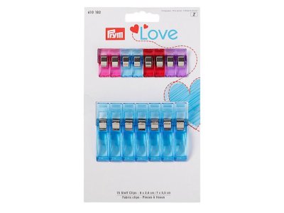 Prym Love 15 Stoff Clips 2,6cm + 5,5 cm - bunt
