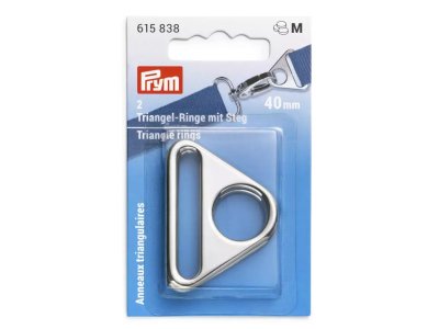 Prym 2 Triangel-Ringe mit Steg 40 mm - silberfarben