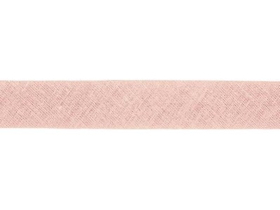 Hochwertiges Schrägband Baumwolle gefalzt 20 mm - uni puderrosa