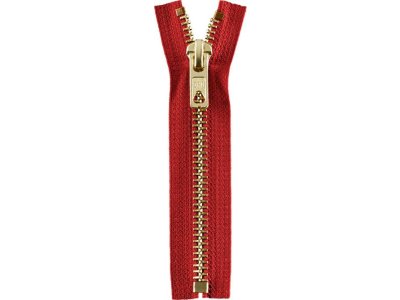 Reißverschluss Opti M60 Werra golden nicht-teilbar 16 cm - rot