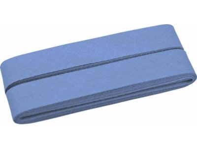 Hochwertiges Schrägband Baumwolle gefalzt 20 mm - 5 Meter Coupon - uni indigoblau