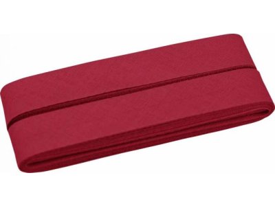 Hochwertiges Schrägband Baumwolle gefalzt 20 mm - 5 Meter Coupon - uni dunkles rot