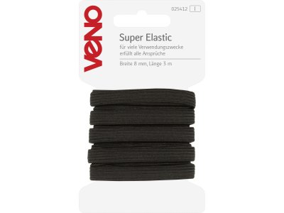 Super Elastic SB 8mm x 3m Coupon - schwarz