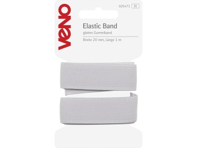 Elastic Band glatt SB 20mm x 1m Coupon - weiß