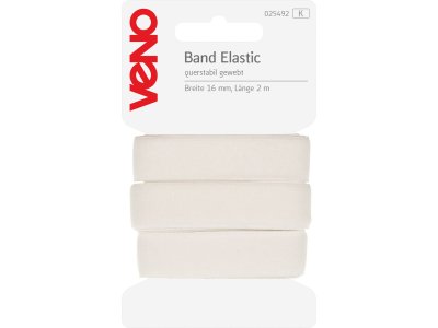 Elastic Band querstabil gewebt 16mm x 2m Coupon - weiß
