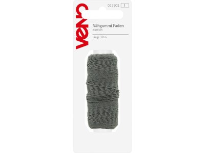 Nähgummi Faden elastisch 30m - dunkelgrau
