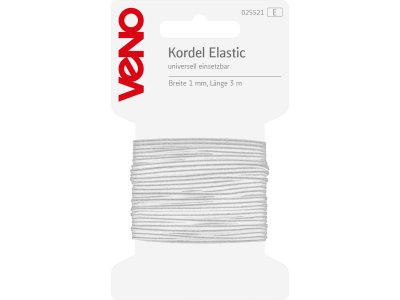 Elastic Kordel 1mm x 3m Coupon SB - weiß