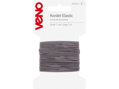 Elastic Kordel 1mm x 3m Coupon SB - hellgrau