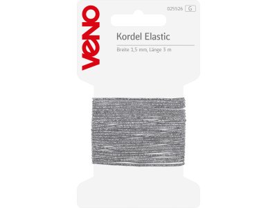 Elastic Kordel SB 1,5mm x 3m - silberfarben