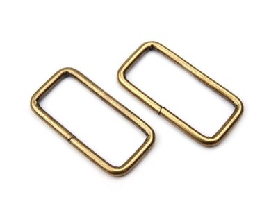 Taschenschlaufen vierkantig 39 mm 4 Stück - altmessing