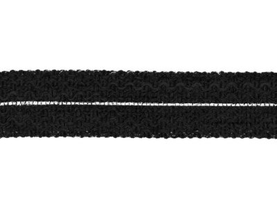 Einfasstresse Wolle 32 mm - Wellenmuster - schwarz