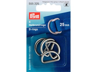 Prym 4 Halbrundringe 25mm - silberfarben