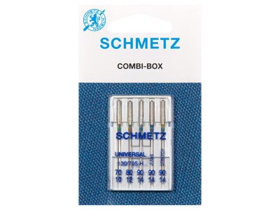 Combi-Box Schmetz Nähmaschinennadeln - Universal/Jeans/Stretch 130/705 - 70/80/90 mm - 5 Stück