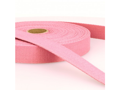 Gurtband Baumwolle 25 mm - uni rosa