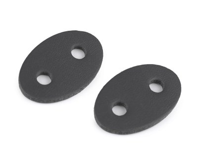 Kordelstopper aus Kunstleder 21 x 33 mm 2 Stück - dunkles grau