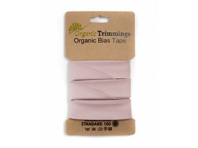 Popeline Organic Cotton Schrägband/Einfassband gefalzt 20 mm Breit x 5 Meter Coupon - uni nude