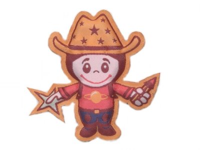 3D Anstecker Applikation Serie Space Cowboy Luke "Luke" orange