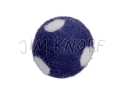 Jim-Knopf Filz-Applikation "Kleiner Punkte-Ball" 2cm dkl. blau