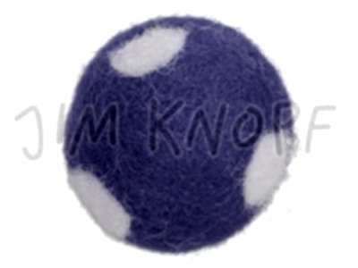 Jim-Knopf Filz-Applikation "Großer Punkte-Ball" 3cm dkl. blau