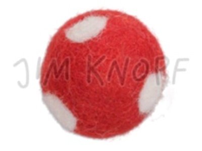 Jim-Knopf Filz-Applikation "Großer Punkte-Ball" 3cm rot