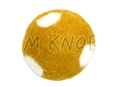 Jim-Knopf Filz-Applikation "Großer Punkte-Ball" 3cm gelb