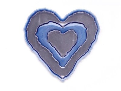 Applikation "Herz" gummiert blau metallic z. Aufnähen