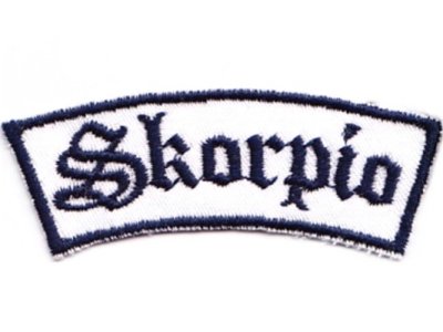 Applikation "Skorpio" weiß zum Aufnähen