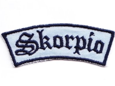 Applikation "Skorpio" blau zum Aufnähen