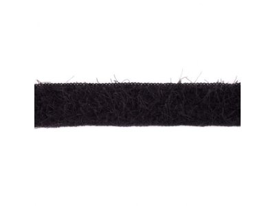 Plüschborde mit Zottelfäden ca. 38 mm - uni schwarz