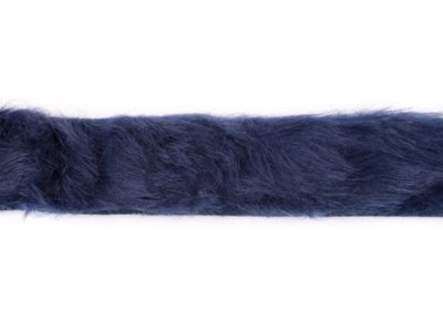 Pelzimitatband/Borte ca. 4 cm breit - uni dunkles blau