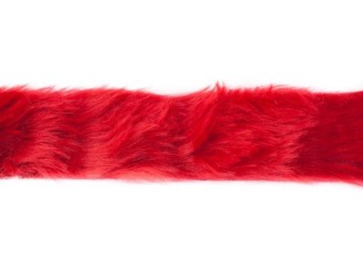 Pelzimitatband/Borte ca. 4 cm breit - uni rot