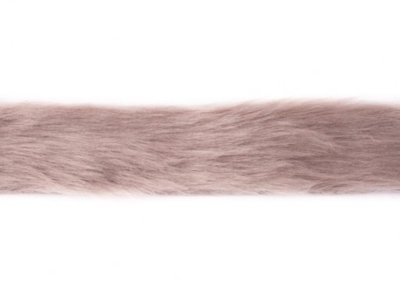 Pelzimitatband/Borte ca. 4 cm breit - uni kiesel