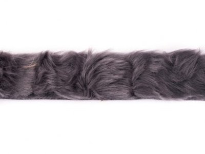 Pelzimitatband/Borte ca. 4 cm breit - uni anthrazit