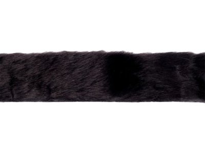 Pelzimitatband/Borte ca. 4 cm breit - uni schwarz