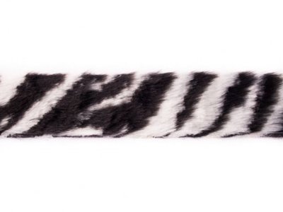 Pelzimitatband/Borte ca. 4 cm breit - Animalprint - weiß