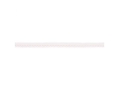 Einfassband Popeline ca. 15 mm mit Spitzenborde - uni wollweiß 