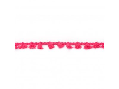 Quastenborte Baumwolle ca. 14 mm mit Fransen - uni pink