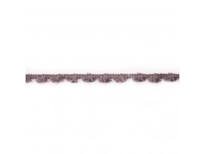 Quastenborte Baumwolle ca. 14 mm mit Fransen - uni dunkles grau
