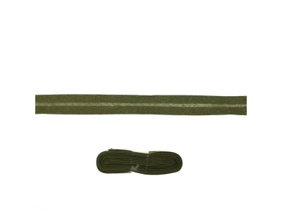 Schrägband/Einfassband Baumwolle gefalzt 20 mm x 3 m Coupon - uni olive