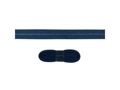 Schrägband/Einfassband Baumwolle gefalzt 20 mm - 3 m Coupon - uni navy