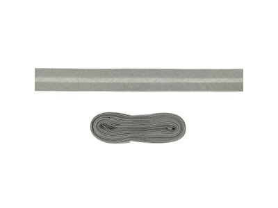 Schrägband/Einfassband Baumwolle gefalzt 20 mm - 3 m Coupon - uni grau