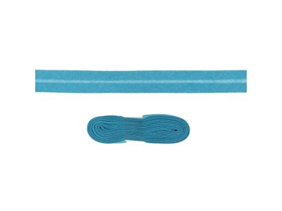 Schrägband/Einfassband Baumwolle gefalzt 20 mm - 3 m Coupon - uni türkis