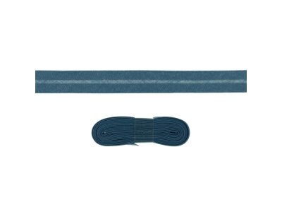 Schrägband/Einfassband Baumwolle gefalzt 20 mm - 3 m Coupon - uni jeansblau