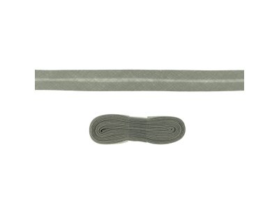 Schrägband/Einfassband Baumwolle gefalzt 20 mm - 3 m Coupon - uni steingrau