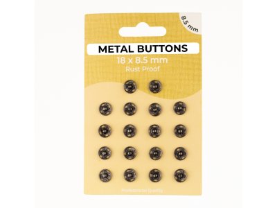Metalldruckknöpfe Set mit 18 Stück 8.5 mm - uni anthrazit