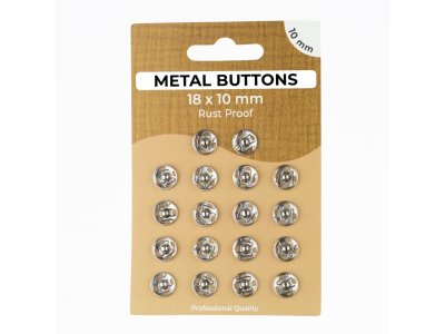 Metalldruckknöpfe Set mit 18 Stück 10 mm - uni silberfarben