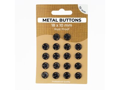 Metalldruckknöpfe Set mit 18 Stück 10 mm - uni schwarz
